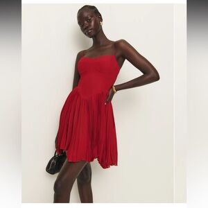 Reformation Ezlynn Dress Red - Size 2
